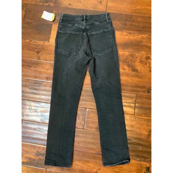 AGOLDE Black Riley Crop Straight Denim Jeans, Size 25 - Picture 4 of 4